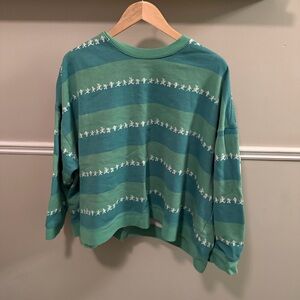 Disney World Spirit Jersey Green Teal Mickey Print Oversized Sweatshirt | 2X